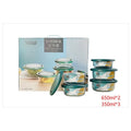HG-KRG161 - SET DE RECIPIENTES DE VIDRIO CON TAPA (8/1)