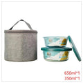 HG-KRG162 - SET DE RECIPIENTES DE VIDRIO CON BOLSA TÉRMICA (18/1)