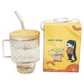 HG-KRG165 - TAZA DE VIDRIO CON TAPA DE BAMBÚ Y POPOTE (48/1)