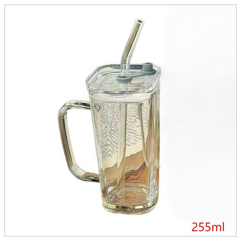 HG-KRG167 - VASO TRANSPARENTE CON TAPA Y POPOTE 255ML (75/1)