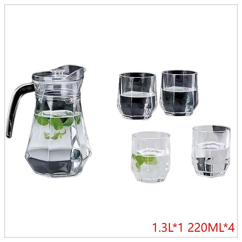 HG-KRG183 - JARRA CON CUATRO VASOS DE VIDRIO 1.3L (12/1)