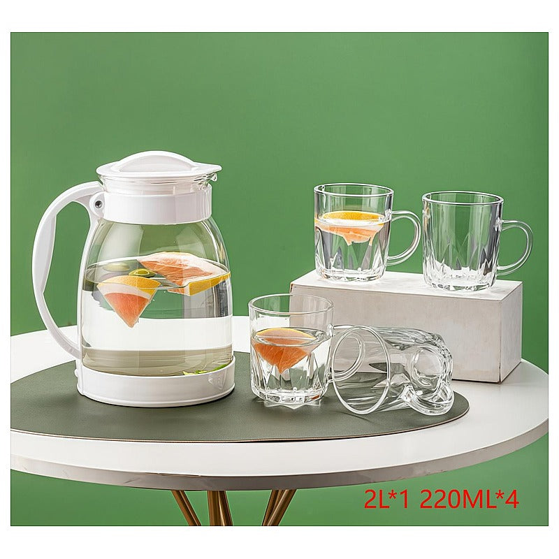 HG-KRG182 - SET JARRA Y VASOS DE VIDRIO 2L*1 220ML*4 (12/1)