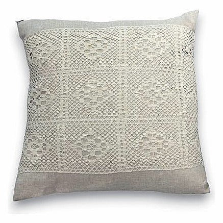 HG- LMT01 - FUNDA DE ALMOHADA CROCHET BEIGE 45X45CM (200/1)