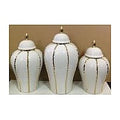 LT-AC-267 - JUEGO DE JARRONES DECORATIVOS BLANCOS (6/1)