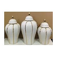 LT-AC-267 - JUEGO DE JARRONES DECORATIVOS BLANCOS (6/1)
