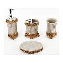 HG-JSH9 - SET DE ACCESORIOS DE BAÑO CON DETALLES DORADOS (18/1)