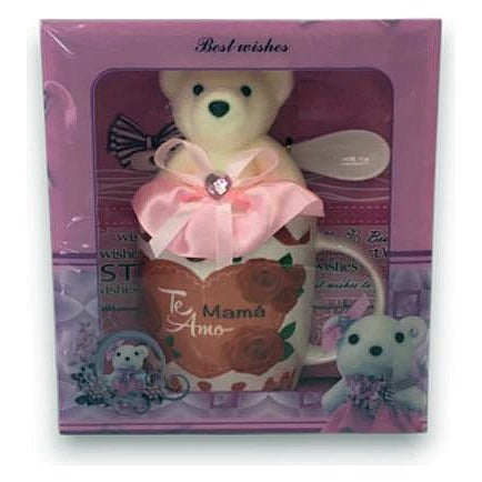 JJ53062 - TAZA CON OSITO DE PELUCHE Y CUCHARA (36/1)