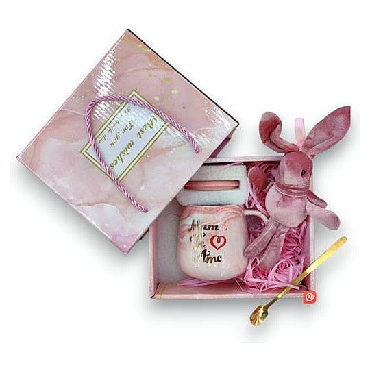 JJ53063 - SET DE REGALO CON TAZA Y PELUCHE ROSA (36/1)