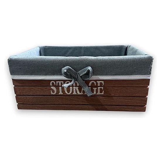 HG-QSD22 - CESTA DE MADERA CON FORRO GRIS (10/1)