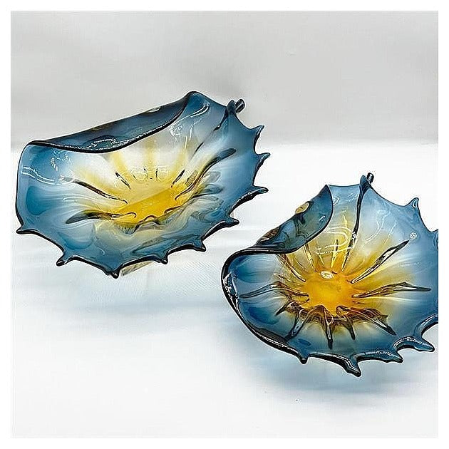 GY32-113 - BOWL DECORATIVO DE VIDRIO AZUL (4/1)