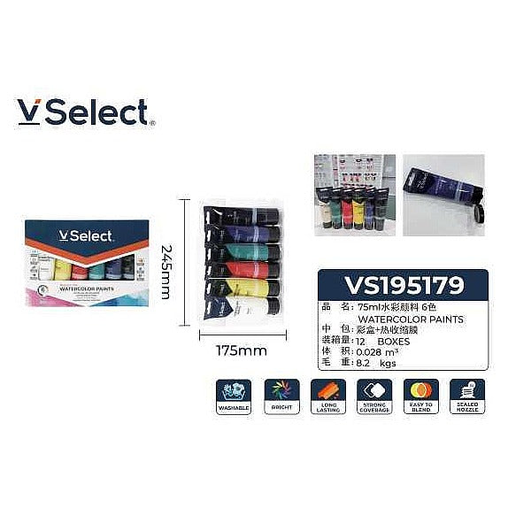 VS19517 9 - SET DE ACUARELAS 6 COLORES 75 ML (12/1)