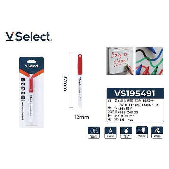 VS19549 1 - MARCADOR FINO PARA PIZARRA BLANCA ROJO (288/1)