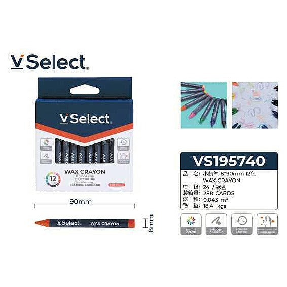 VS19574 0 - CRAYONES DE CERA 8*90MM 12 COLORES (288/1)