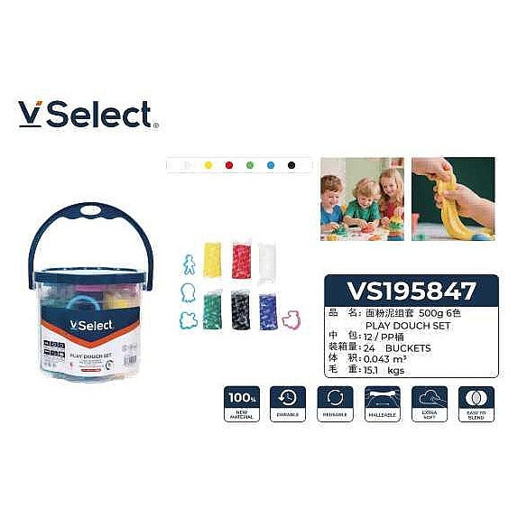 VS19584 7 - JUEGO DE MASA PARA MODELAR 500G 6 COLORES (24/1)
