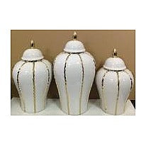 LT-AC-267 - JARRÓN DE CERÁMICA CON TAPA, SET 3 PIEZAS (6/1)