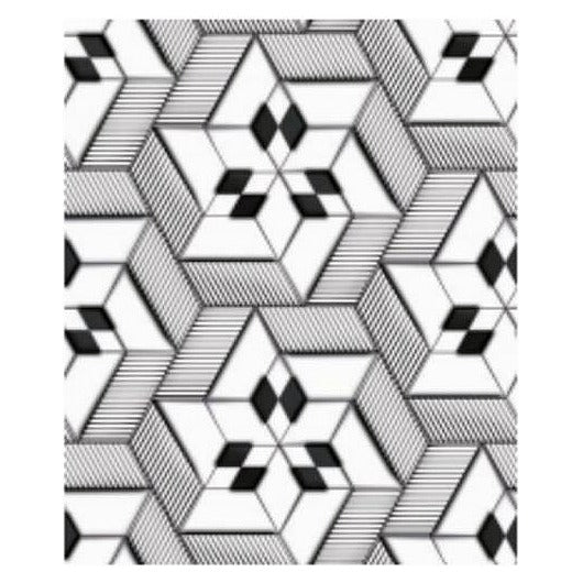 HS-LJW19 - PAPEL TAPIZ GEOMÉTRICO BLANCO Y NEGRO (20/1)