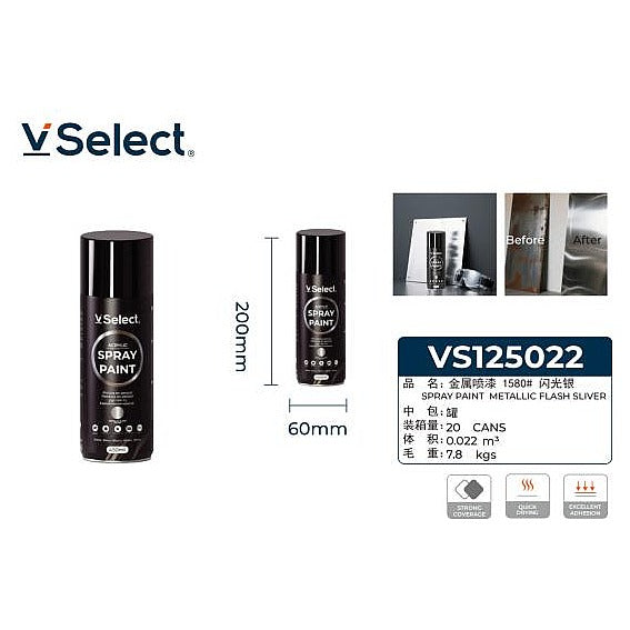 VS125022 - PINTURA EN SPRAY PLATA METALIZADA 450ML (24/1)