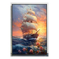 HG-PF-8 - CUADRO DE BARCO AL ATARDECER (16/1)