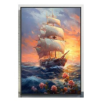 HG-PF-8 - CUADRO DE BARCO AL ATARDECER (16/1)