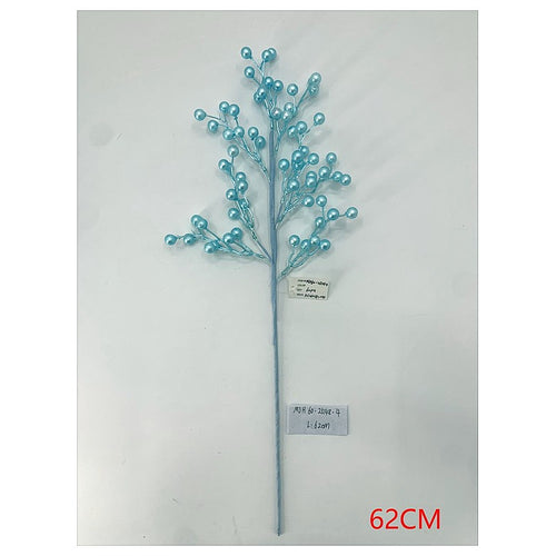 CF-XFF21 - RAMO DECORATIVO CON PERLAS AZULES 62CM (600/1)