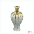 LT-AC-280 - FLORERO CERÁMICO BLANCO Y DORADO (24/1)
