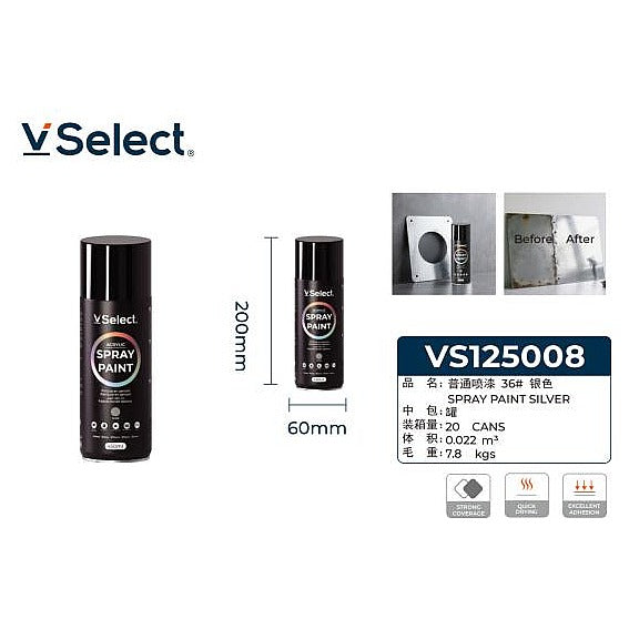 VS125008 - PINTURA EN SPRAY PLATEADA 450ML (24/1)