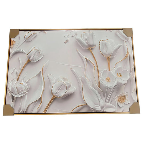 CF-JHP24 - CUADRO DECORATIVO CON FLORES EN RELIEVE (10/1)