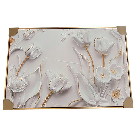 CF-JHP24 - CUADRO DECORATIVO CON FLORES EN RELIEVE (10/1)