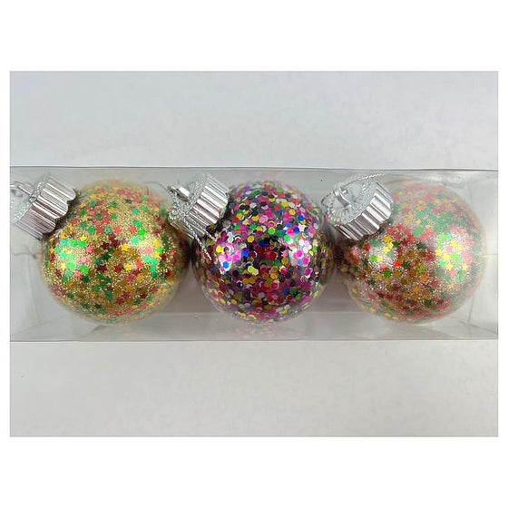 JHC1-2 - ESFERAS DECORATIVAS CON GLITTER (3 PIEZAS) (140/1)