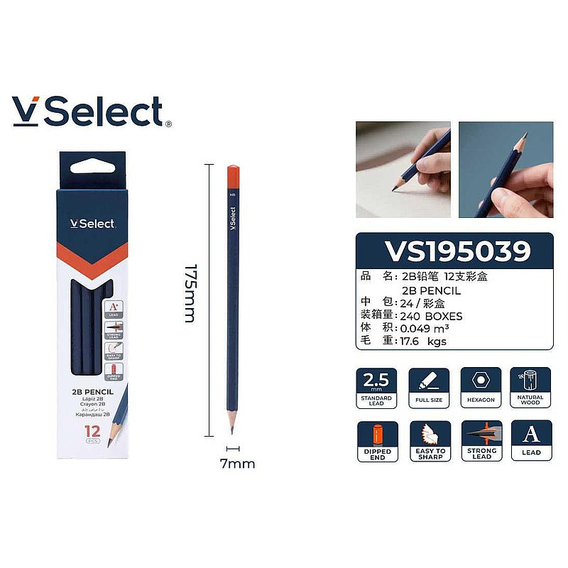 VS195039 - LÁPIZ 2B HEXAGONAL 175MM (240/1)