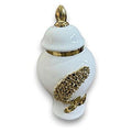 LT-AC393 - JARRÓN DECORATIVO CON TAPA DORADA (12/1)